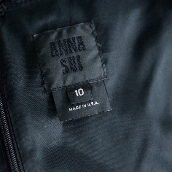 Anna Sui - Brocade - Black Purple Lace Dress - Grunge Vintage Designer - Size 10 - Picture 2 of 10